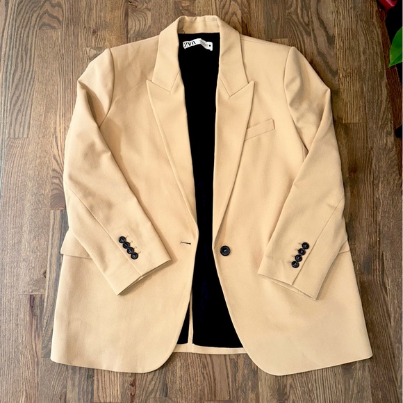 Zara tan pantsuit set, both pieces size XL. Like new, worn once. - Picture 9 of 12